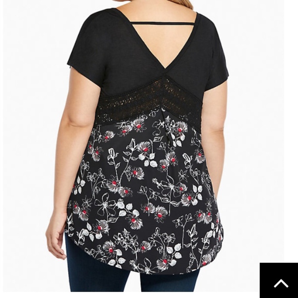 Torrid plus size floral back dolman top 2X